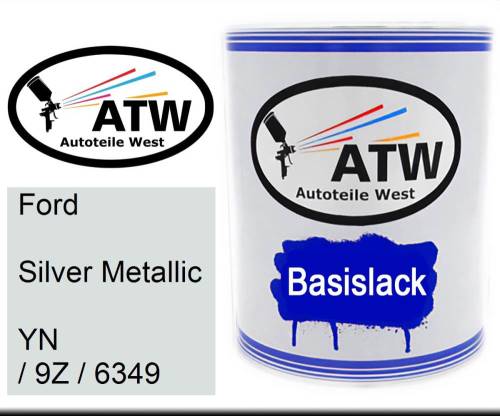 Ford, Silver Metallic, YN / 9Z / 6349: 1L Lackdose, von ATW Autoteile West.